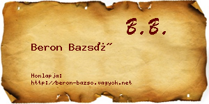 Beron Bazsó névjegykártya